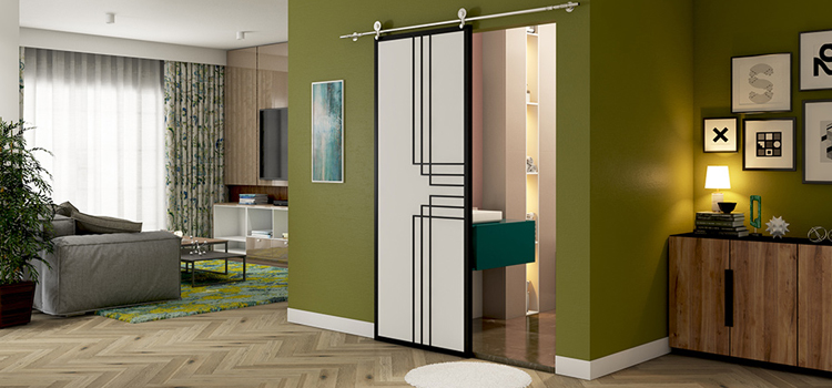 sliding bathroom door installation in Delano
